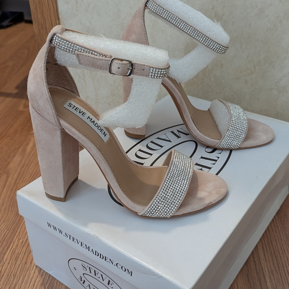 Steve Madden Rhinestone Block Heel Sandals